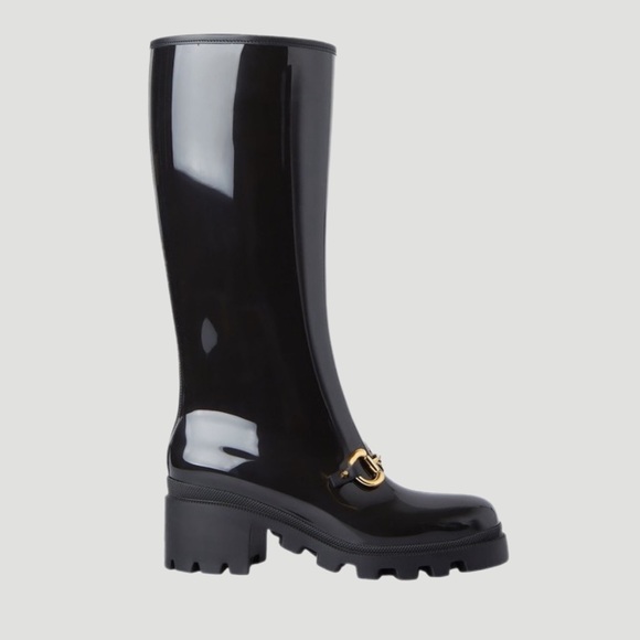 Gucci Horsebit Tall Rubber Rain Boot - Picture 9 of 10